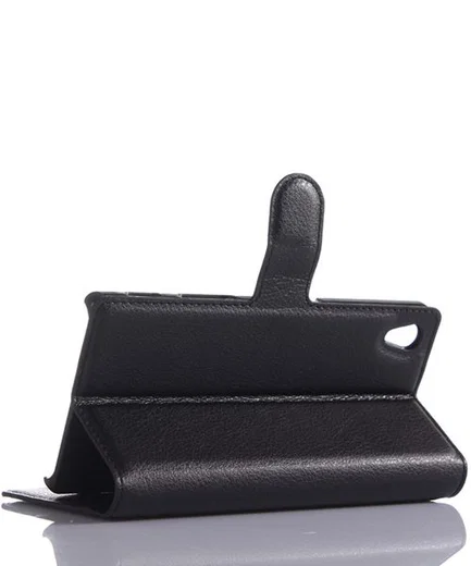 Sony Xperia Z5 Lychee Cover Stand Zwart afbeelding 3