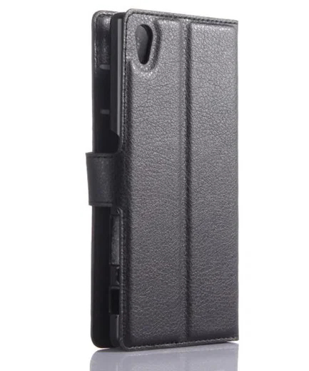 Sony Xperia Z5 Lychee Cover Stand Zwart afbeelding 4
