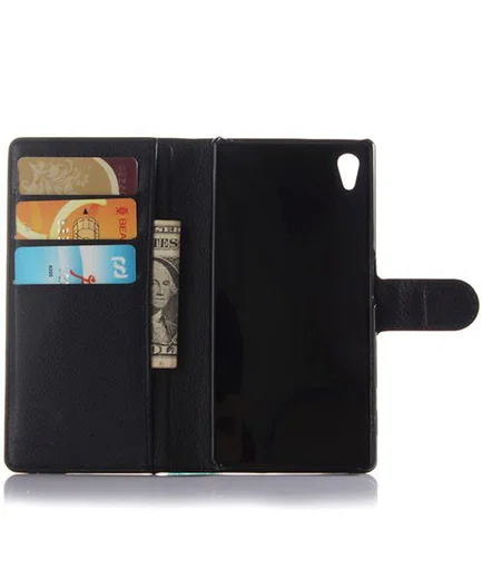 Sony Xperia Z5 Lychee Cover Stand Zwart afbeelding 5