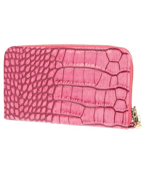 Valenta Lederen Portemonnee Slangen Patroon Roze afbeelding 2