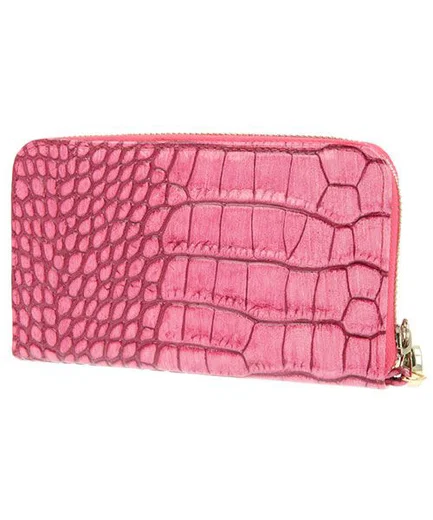 Valenta Lederen Portemonnee Slangen Patroon Roze afbeelding 2