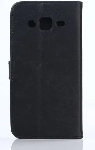 Samsung Galaxy J5 Retro Style Wallet Flip Case Zwart afbeelding 5