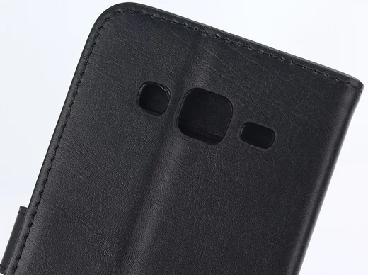 Samsung Galaxy J5 Retro Style Wallet Flip Case Zwart afbeelding 9