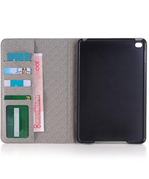 Apple iPad Mini 4 Texture Wallet Book Case Blauw afbeelding 3