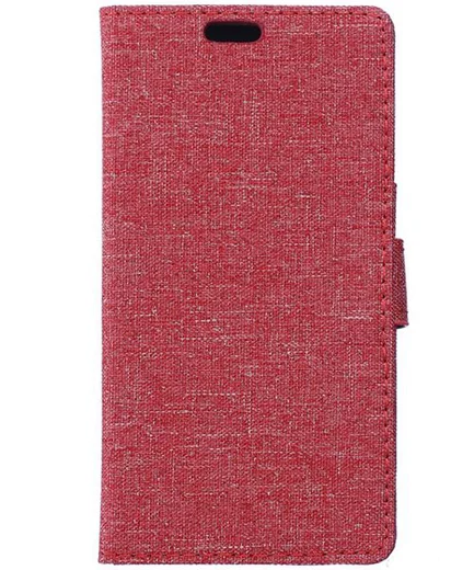 Microsoft Lumia 950 XL Wallet Case Linen Texture Red afbeelding 1