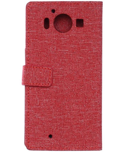 Microsoft Lumia 950 XL Wallet Case Linen Texture Red afbeelding 3