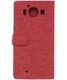 Microsoft Lumia 950 XL Wallet Case Linen Texture Red afbeelding 3