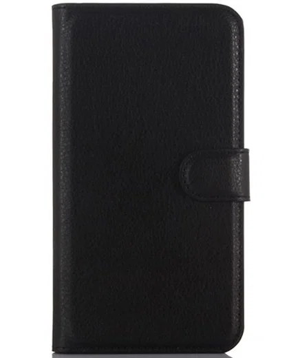 Microsoft Lumia 550 Portemonnee Lychee Leer Case Zwart afbeelding 2