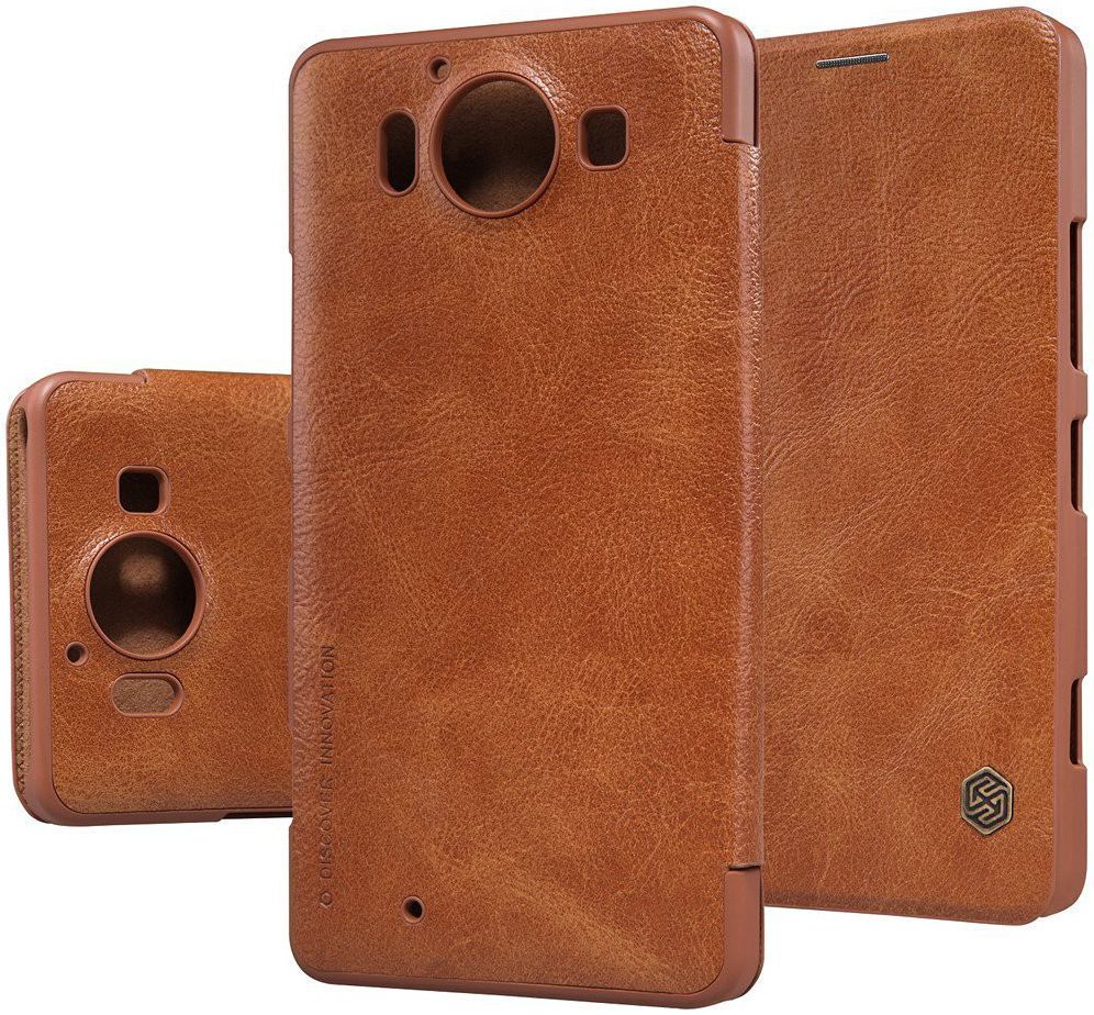 Nillkin Qin Series Lederen Flip Case Microsoft Lumia 950 Bruin afbeelding 1
