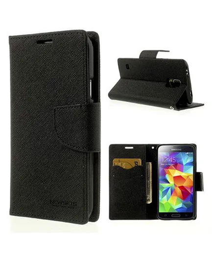 Samsung Galaxy S5 Mercury Fancy Diary Wallet Case Zwart afbeelding 1