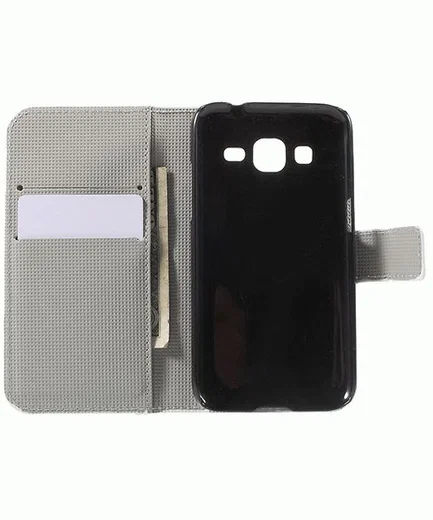 Samsung Galaxy Core Prime (VE) Print Portemonnee Hoesje Blue Butterfly afbeelding 4