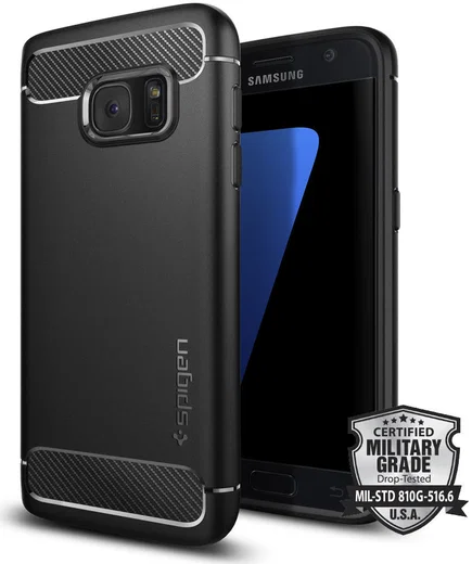 Spigen Rugged Armor Samsung Galaxy S7 Hoesje Back Cover Zwart afbeelding 1