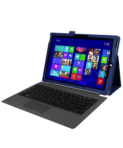 Microsoft Surface Pro 4 / 5 / 6 / 7 Standaard Hoesje Donker Blauw afbeelding 7