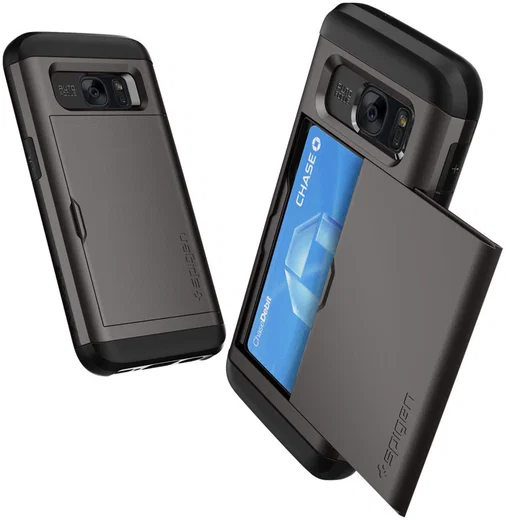 Spigen Slim Armor Card Slider Case Samsung Galaxy S7 Gunmetal afbeelding 14