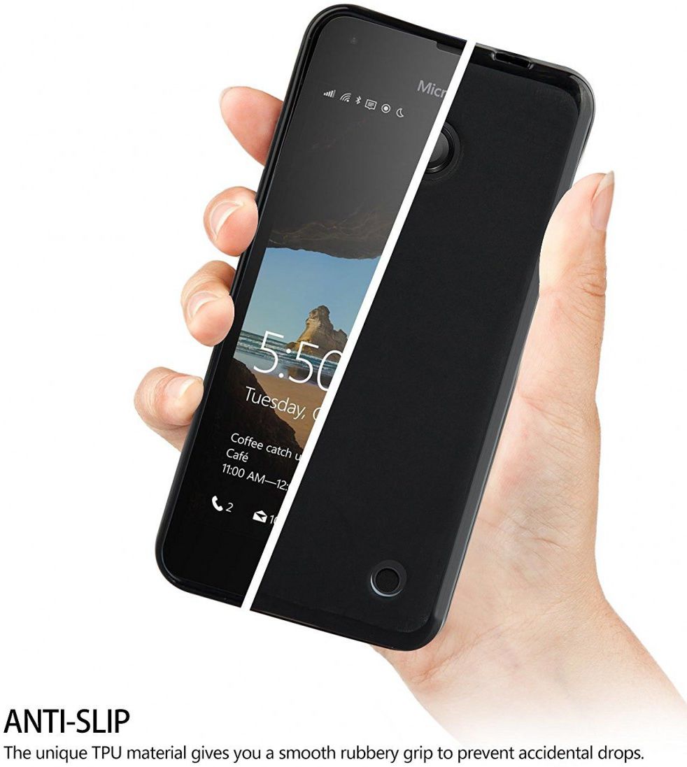 Microsoft Lumia 550 TPU Back Cover Zwart afbeelding 3
