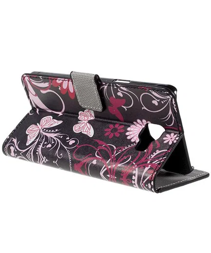Samsung Galaxy A5 (2016) Flip Hoesje met Print Floral Butterflies afbeelding 3