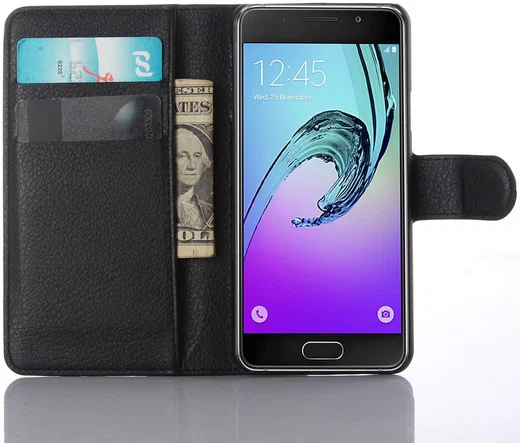 Samsung Galaxy A3 (2016) Portemonnee Hoesje Zwart afbeelding 1