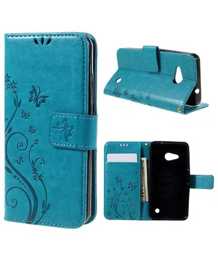Microsoft Lumia 550 Butterfly Portemonnee Hoes Blauw afbeelding 1