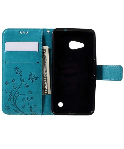 Microsoft Lumia 550 Butterfly Portemonnee Hoes Blauw afbeelding 6