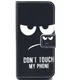 Apple iPhone 5/5s Portemonnee Hoesje Print Don't Touch My Phone afbeelding 1