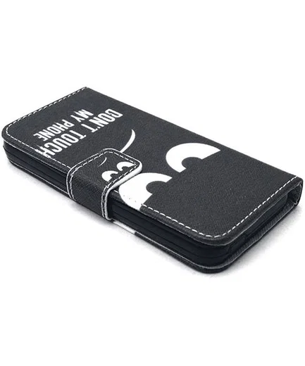Apple iPhone 5/5s Portemonnee Hoesje Print Don't Touch My Phone afbeelding 5