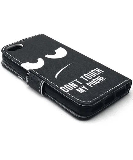 Apple iPhone 5/5s Portemonnee Hoesje Print Don't Touch My Phone afbeelding 6