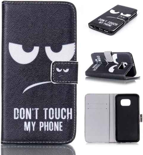 Samsung Galaxy S6 Portemonnee Case Angry Face afbeelding 1