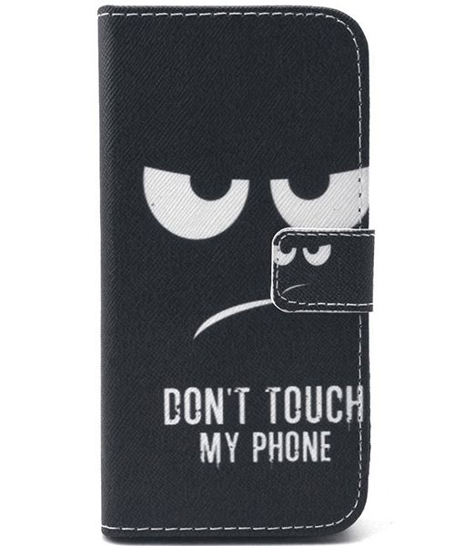 Apple iPhone 6 TPU Portemonnee Bookcase Hoesje Don't Touch My Phone afbeelding 1