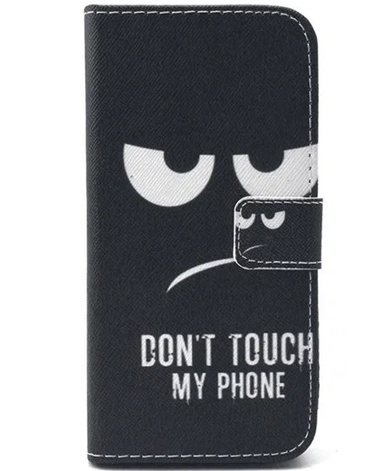 Apple iPhone 6 TPU Portemonnee Bookcase Hoesje Don't Touch My Phone afbeelding 1