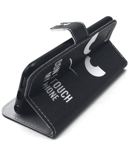Apple iPhone 6 TPU Portemonnee Bookcase Hoesje Don't Touch My Phone afbeelding 2