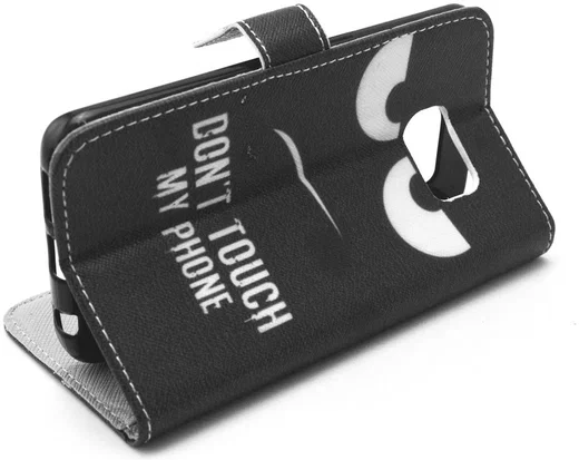 Samsung Galaxy S6 Edge Portemonnee Case Angry Face afbeelding 3