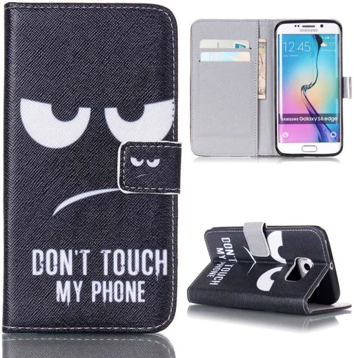 Samsung Galaxy S6 Edge Portemonnee Case Angry Face afbeelding 1