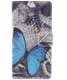 Samsung Galaxy A3 2016 Portemonnee Hoesje Blauw Vlinder Print afbeelding 3