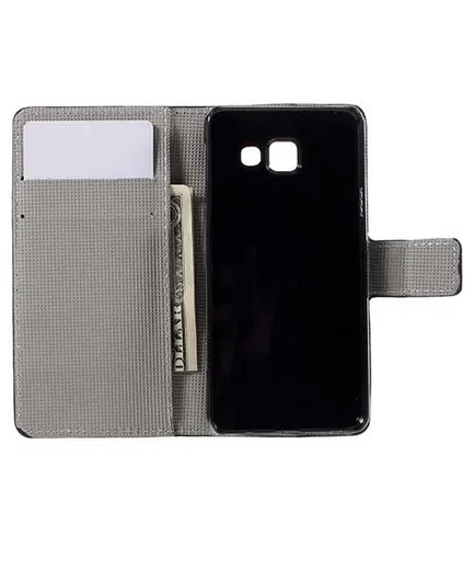 Samsung Galaxy A3 2016 Portemonnee Hoesje Blauw Vlinder Print afbeelding 6