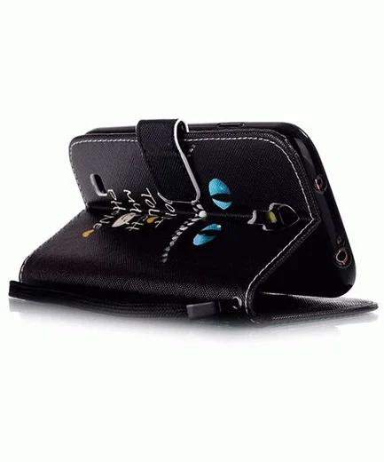 Samsung Galaxy S4 Mini Portemonnee Flip Hoesje Don't Touch My Phone afbeelding 3