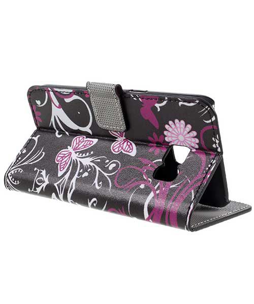Samsung Galaxy S7 Wallet Hoesje Print Paars Vlinder afbeelding 6