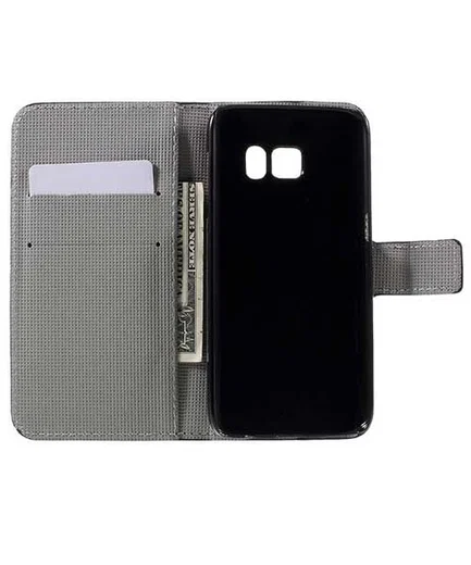Samsung Galaxy S7 Wallet Hoesje Print Paars Vlinder afbeelding 2
