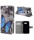 Samsung Galaxy S7 Wallet Hoesje Print Blauw Vlinder afbeelding 1