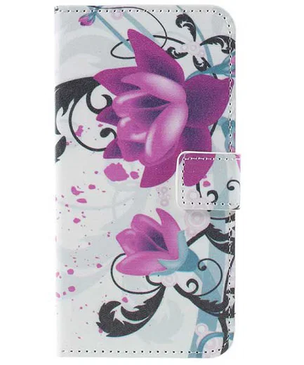Samsung Galaxy S7 Wallet Hoesje Print Bloemen Lotus afbeelding 3