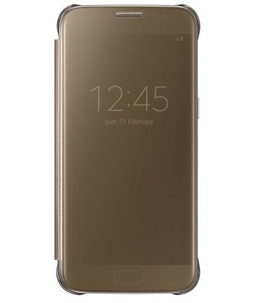 Samsung Galaxy S7 Clear View Flip Case Goud Origineel afbeelding 1