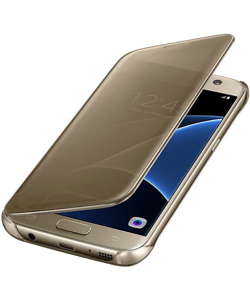 Samsung Galaxy S7 Clear View Flip Case Goud Origineel afbeelding 3