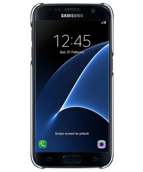 Samsung Galaxy S7 Clear Cover Hoesje Zwart Origineel afbeelding 3