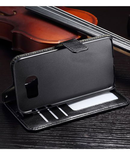 Samsung Galaxy S7 Edge Crazy Horse Flip Hoesje Zwart afbeelding 3