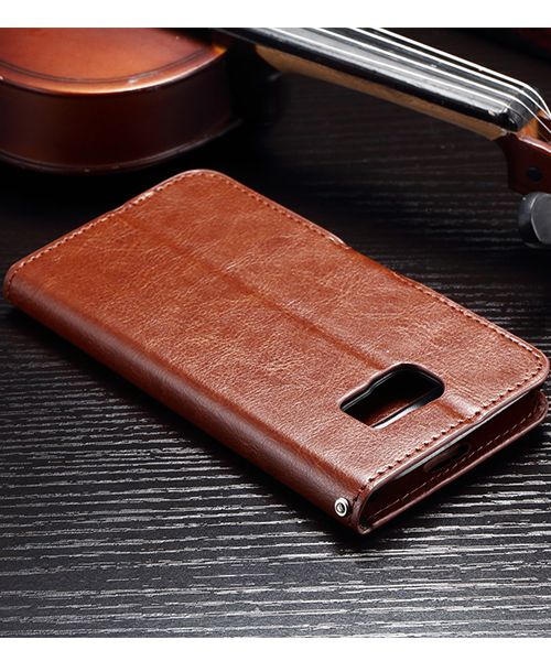 Samsung Galaxy S7 Bookcase Flip Hoesje Met Pasjes Bruin afbeelding 3
