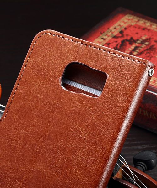Samsung Galaxy S7 Bookcase Flip Hoesje Met Pasjes Bruin afbeelding 5