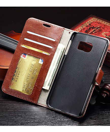 Samsung Galaxy S7 Bookcase Flip Hoesje Met Pasjes Bruin afbeelding 10
