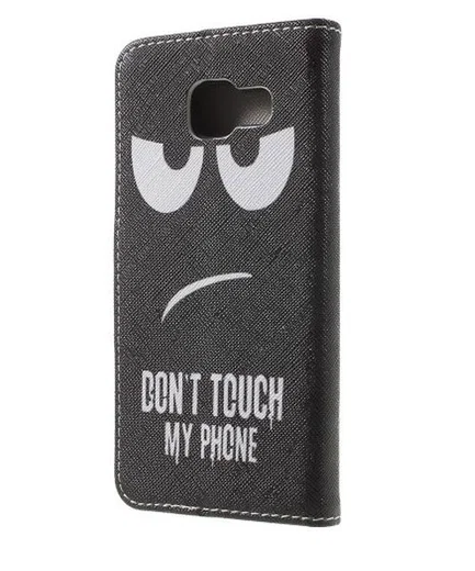 Samsung Galaxy A3 2016 Portemonnee Flip Hoesje Don't Touch My Phone afbeelding 3