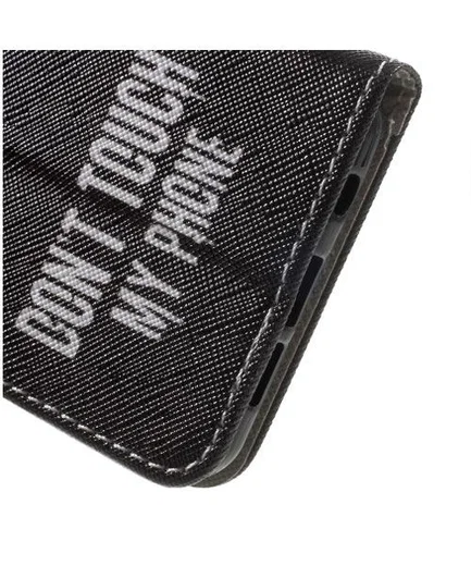 Samsung Galaxy A3 2016 Portemonnee Flip Hoesje Don't Touch My Phone afbeelding 6
