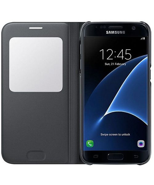 Samsung Galaxy S7 S-View Cover Zwart Origineel afbeelding 2