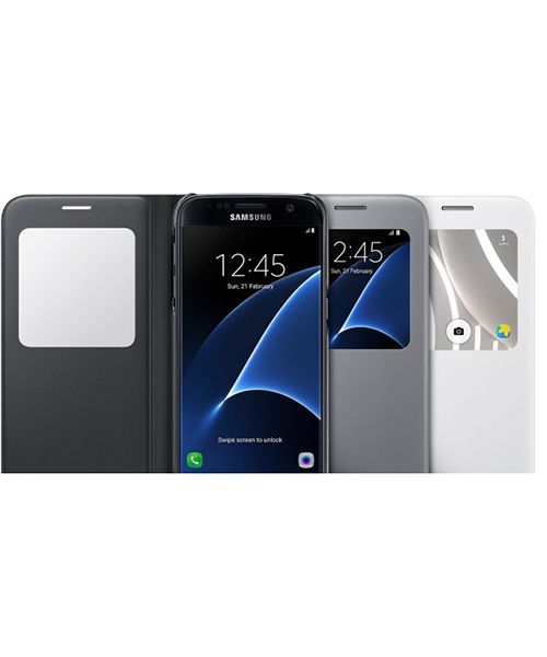 Samsung Galaxy S7 S-View Cover Zwart Origineel afbeelding 6